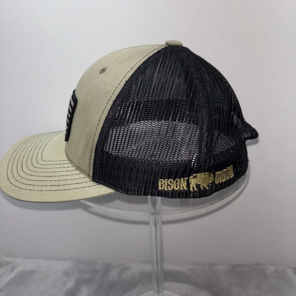 Bison Union Black/Tan Snap Back Ball Cap OSFM